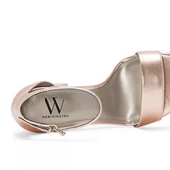 Worthington Womens Becklyn Heeled Rose Gold Sandals Size Block Heel 11 M - Picture 4 of 4